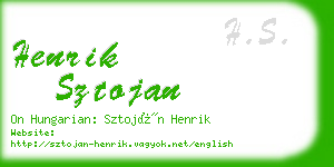 henrik sztojan business card